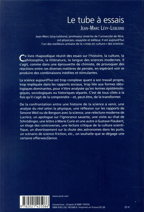 Quatrième de couverture de « Le tube à essais : effervesciences »