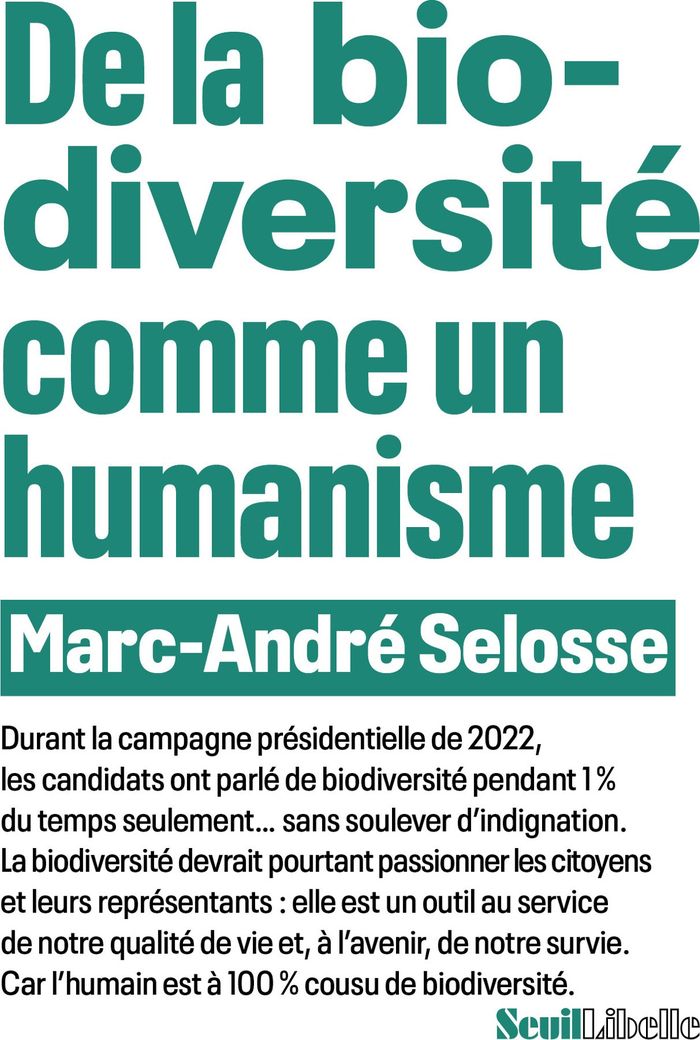 Couverture du livre « De la biodiversité comme un humanisme » de Marc-André Selosse, librairie Les Contes Infusés à Corte
