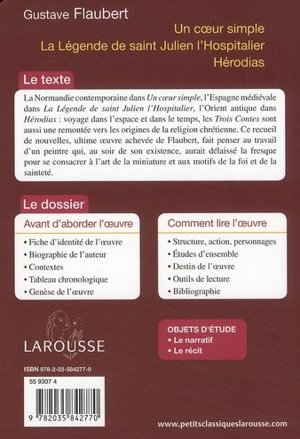 Quatrième de couverture de « TROIS CONTES »