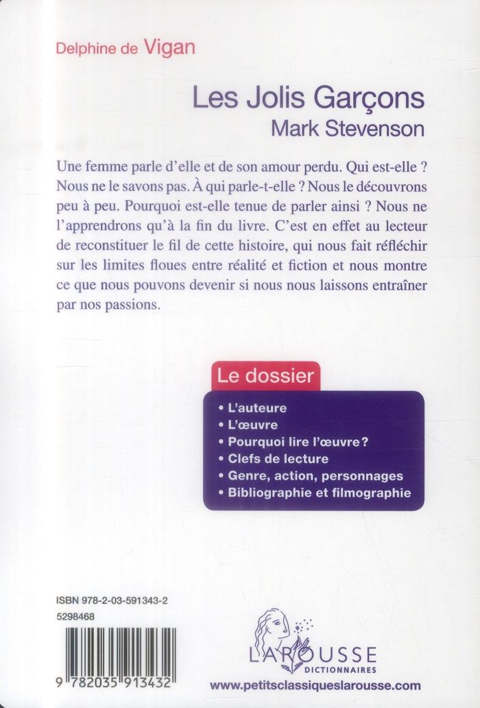 Quatrième de couverture de « Les jolis garçons : Mark Stevenson »