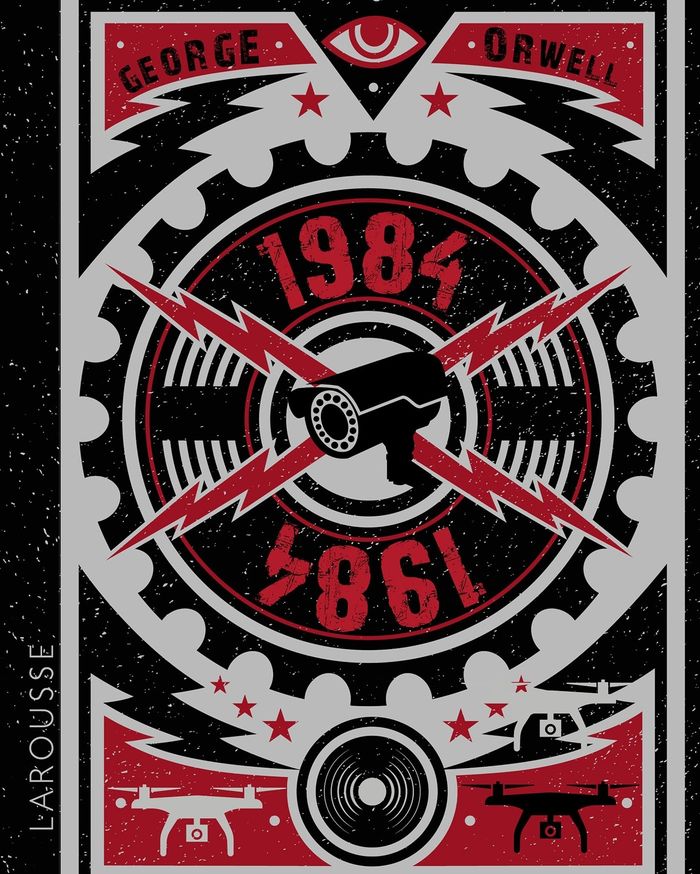 Couverture du livre « 1984 : texte intégral » de George Orwell, librairie Les Contes Infusés à Corte