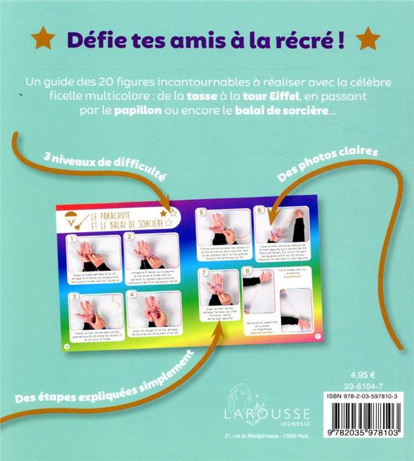 Quatrième de couverture de « Défis ficelle : mes premières figures »