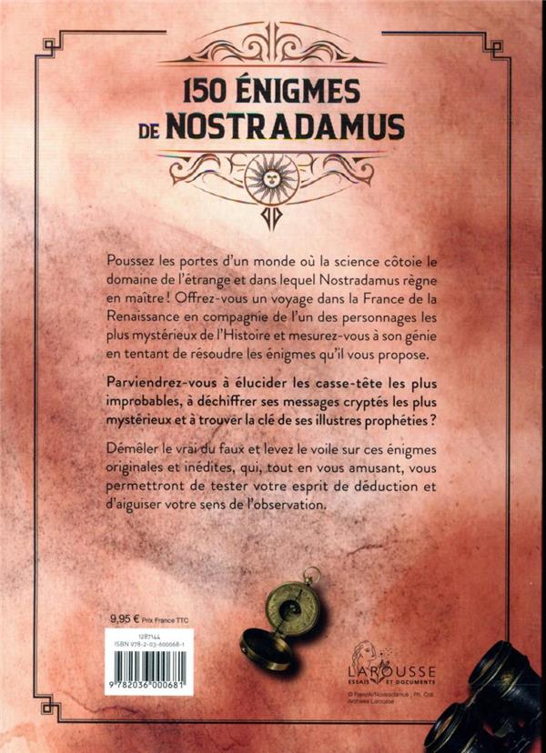 Quatrième de couverture de « 150 énigmes de Nostradamus »