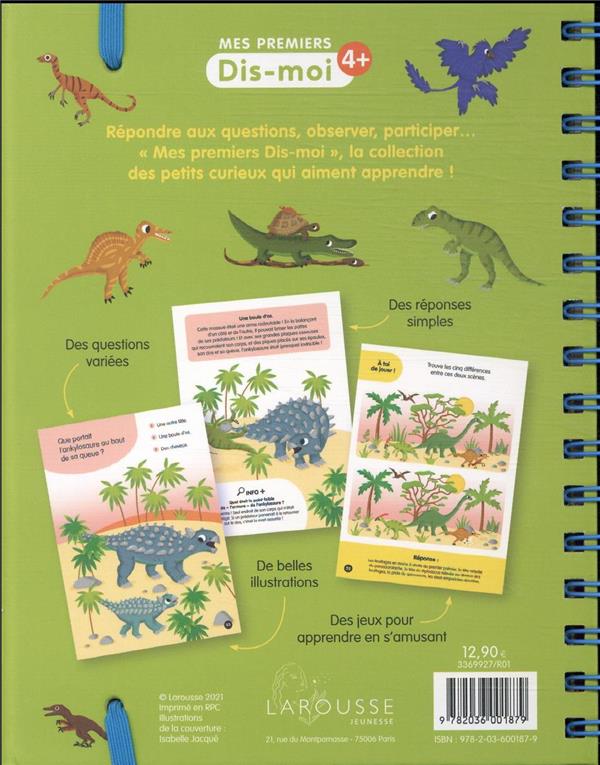 Quatrième de couverture de « Les dinosaures : plus de 60 questions ! »
