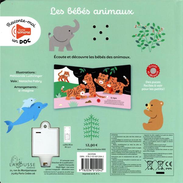 Quatrième de couverture de « Les bébés animaux »