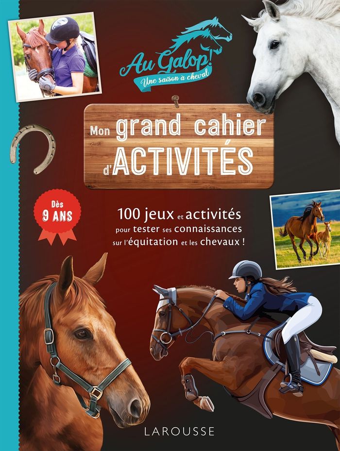Couverture du livre « Mon grand cahier d'activités : "Au galop ! Une saison à cheval" », librairie Les Contes Infusés à Corte