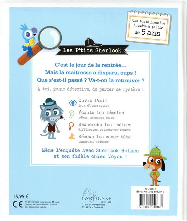 Quatrième de couverture de « La maîtresse a disparu ! »