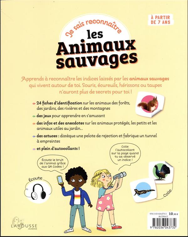 Quatrième de couverture de « Je sais reconnaître les animaux sauvages »
