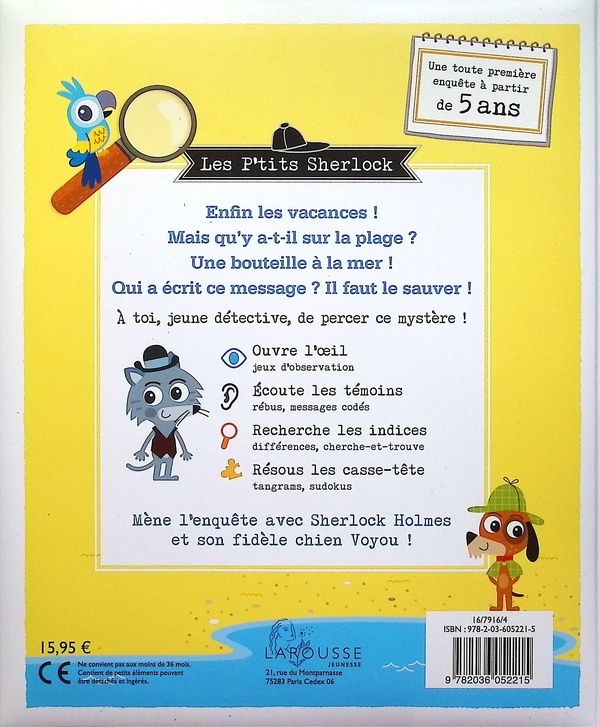 Quatrième de couverture de « Une bouteille à la mer »