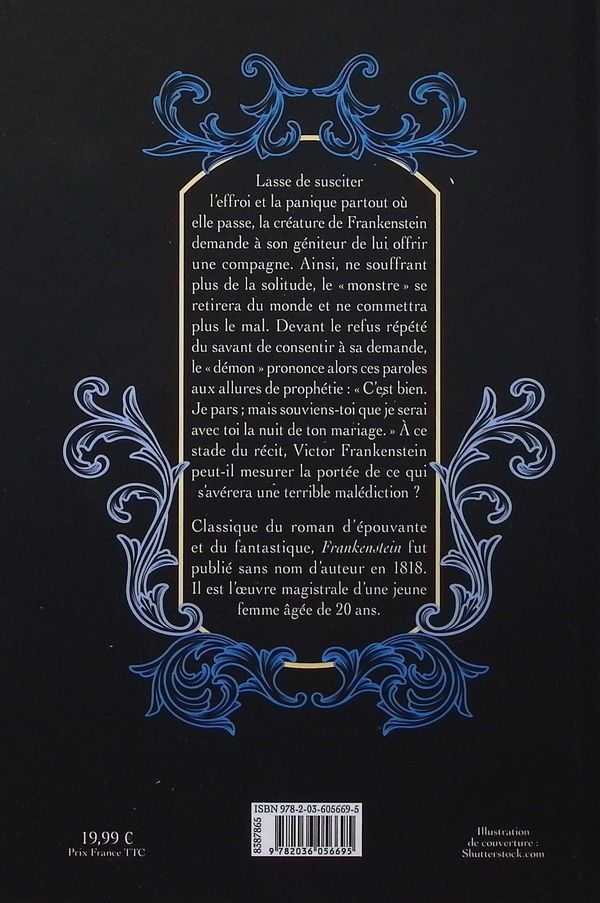 Quatrième de couverture de « Frankenstein ou Le Prométhée moderne »