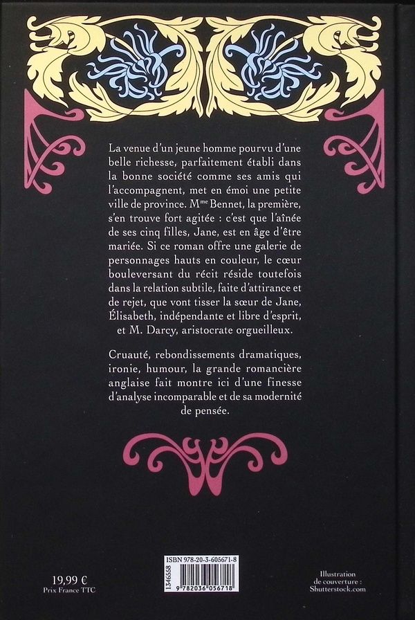 Quatrième de couverture de « Orgueil et préjugés »