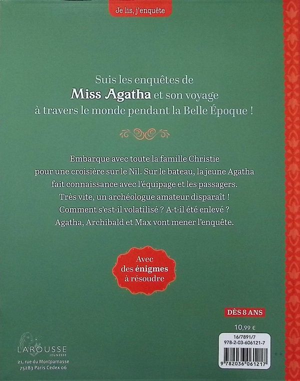 Quatrième de couverture de « Disparition sur le Nil »