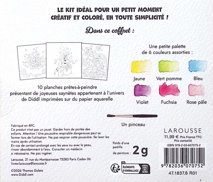 Quatrième de couverture de « MA PETITE PALETTE DIDDL A L'AQUARELLE »