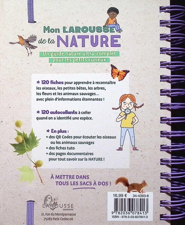 Quatrième de couverture de « Mon Larousse de la nature : le guide des petits curieux »