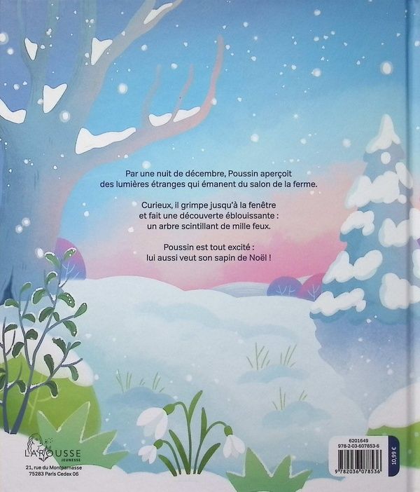 Quatrième de couverture de « Poussin et l'arbre de Noël »