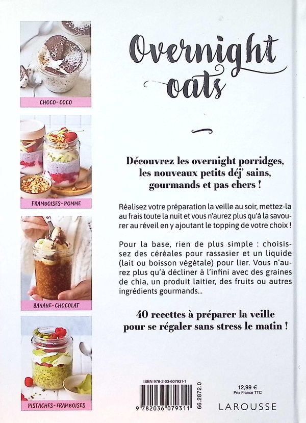 Quatrième de couverture de « Overnight oats »