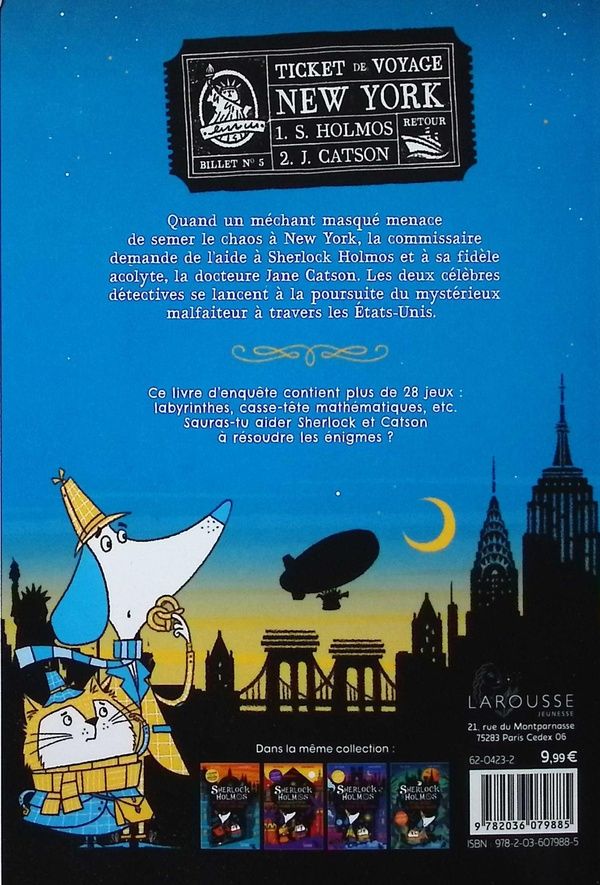 Quatrième de couverture de « Sherlock Holmos et le malfaiteur de Manhattan »
