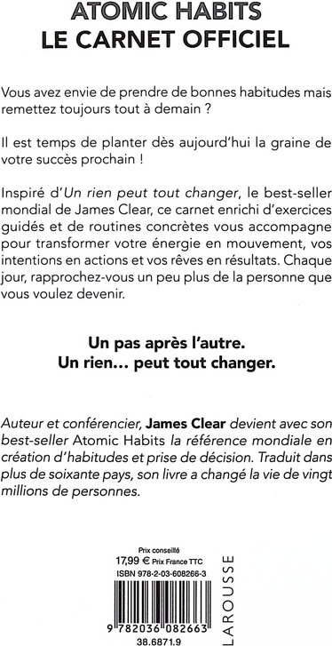 Quatrième de couverture de « Le carnet un rien peut tout changer ! : des exercices simples pour transformer votre vie »
