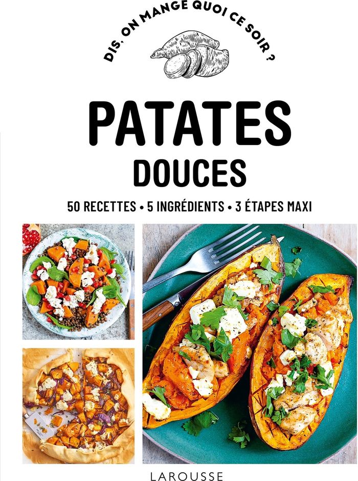 Couverture du livre « Patates douces : 50 recettes, 5 ingrédients, 3 étapes maxi » de Collectif, librairie Les Contes Infusés à Corte