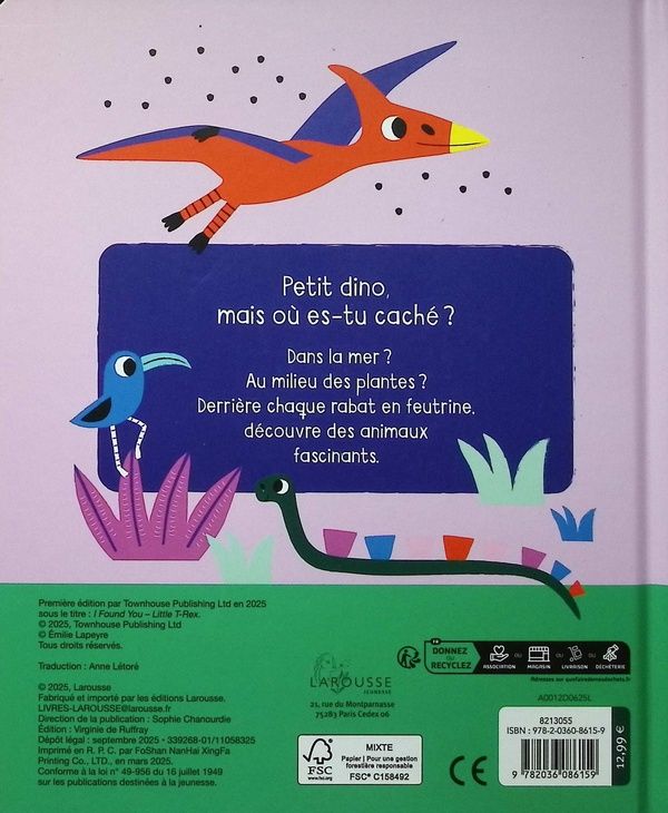 Quatrième de couverture de « Où es-tu petit T-REX? »