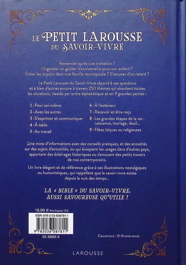 Quatrième de couverture de « Le petit Larousse du savoir-vivre »