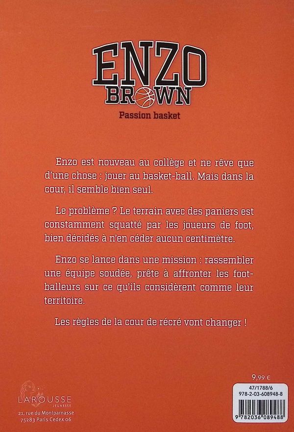Quatrième de couverture de « Enzo Brown : passion basket »