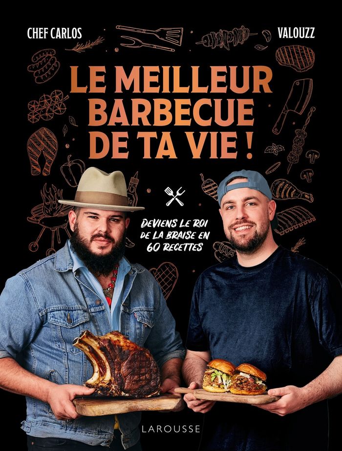 Couverture du livre « LE MEILLEUR BARBECUE DE TA VIE ! - DEVIENS LE ROI DE LA BRAISE EN 60 RECETTES » de Carlos/valouzz Chef, librairie Les Contes Infusés à Corte