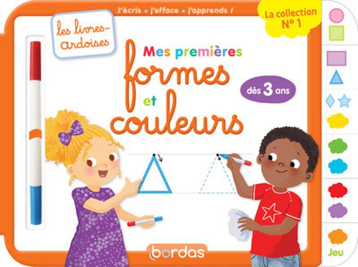 Couverture du livre « LES LIVRES-ARDOISES - MES PREMIERES FORMES ET COULEURS » de Hudrisier/chiodo, librairie Les Contes Infusés à Corte