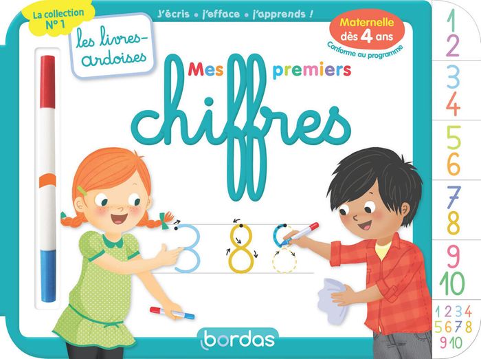 Couverture du livre « LES LIVRES-ARDOISES - MES PREMIERS CHIFFRES » de Hudrisier/luthringer, librairie Les Contes Infusés à Corte