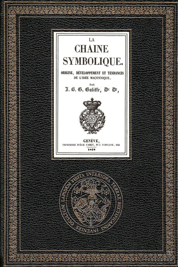 Couverture du livre « LA CHAINE SYMBOLIQUE (1852). » de J-B. Galiffe, librairie Les Contes Infusés à Corte