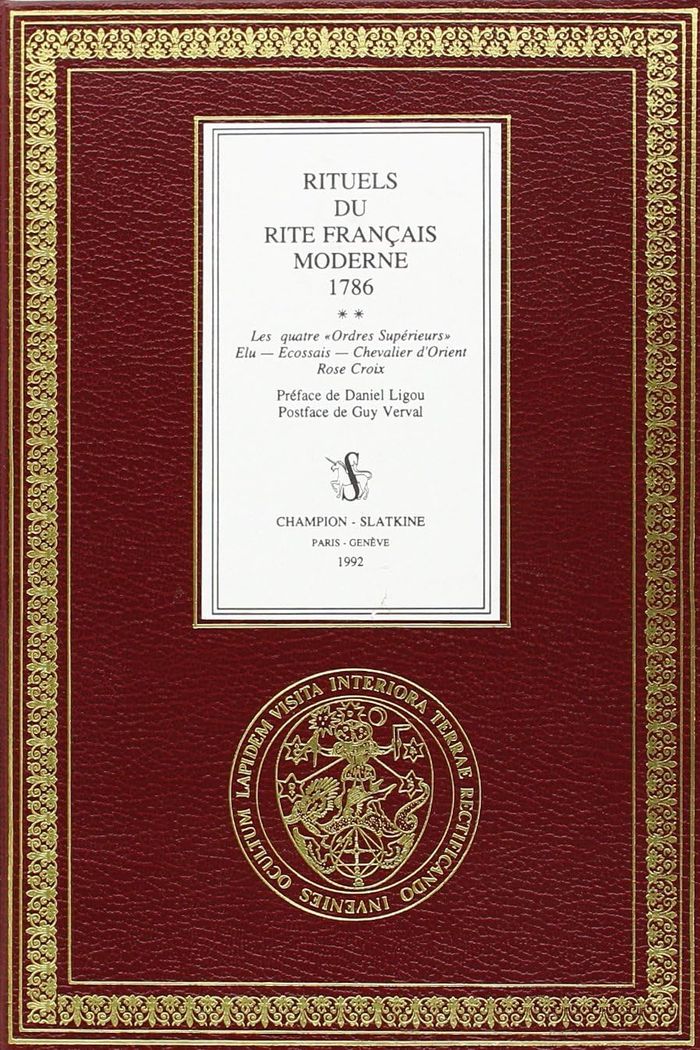 Couverture du livre « RITUELS DU RITE FRANCAIS MODERNE - T2. 1786 », librairie Les Contes Infusés à Corte