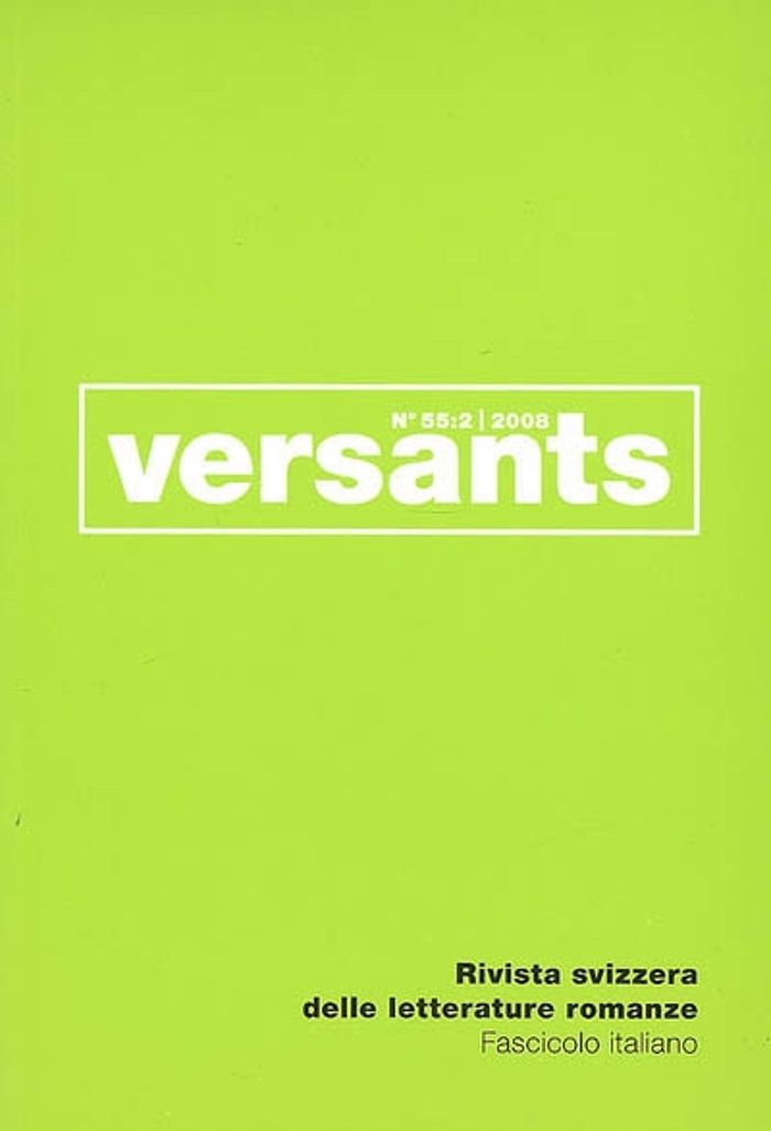 Couverture du livre « VERSANTS 55. FASCICULE ITALIEN. ANIMALI NELLA LETTERATURA ITALIANA » de Collectif, librairie Les Contes Infusés à Corte