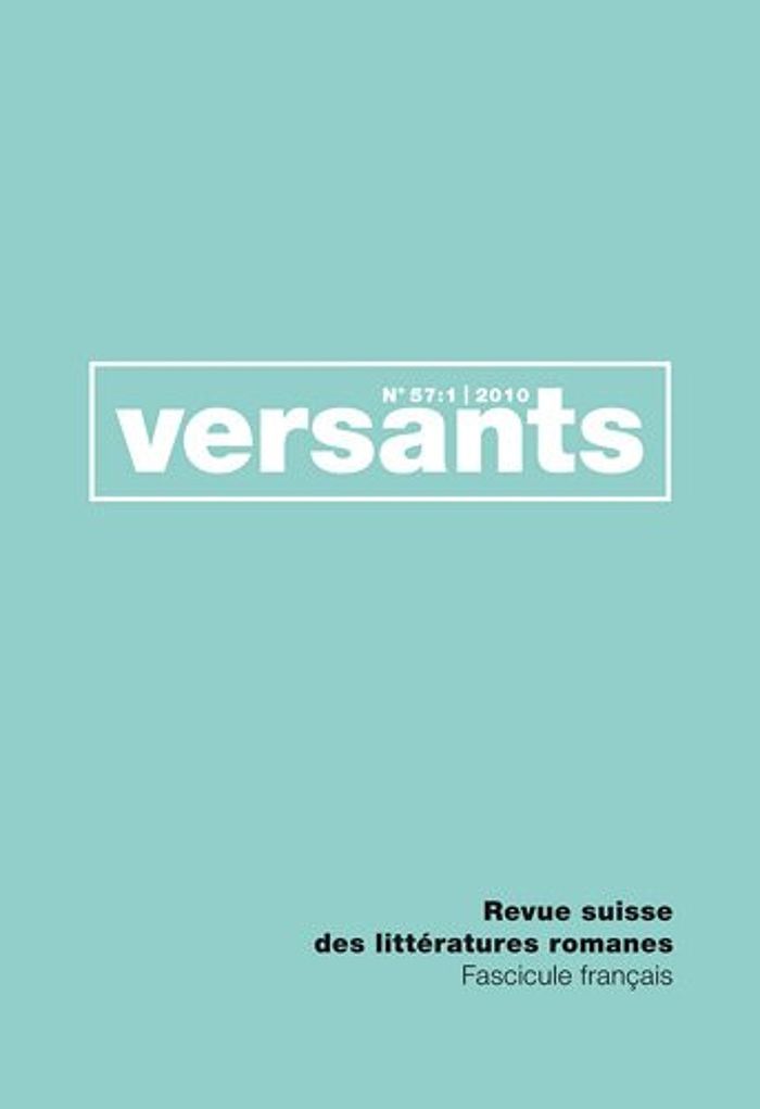 Couverture du livre « REVUE VERSANTS N 57/1. FASCICULE FRANCAIS.  LA LITTERATURE AU PREMIER DEGRE » de Collectif, librairie Les Contes Infusés à Corte