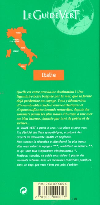 Quatrième de couverture de « GDE VERT ITALIE »