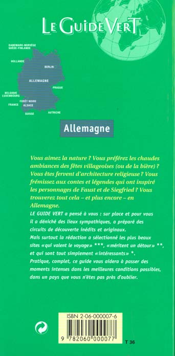 Quatrième de couverture de « GDE VERT ALLEMAGNE »