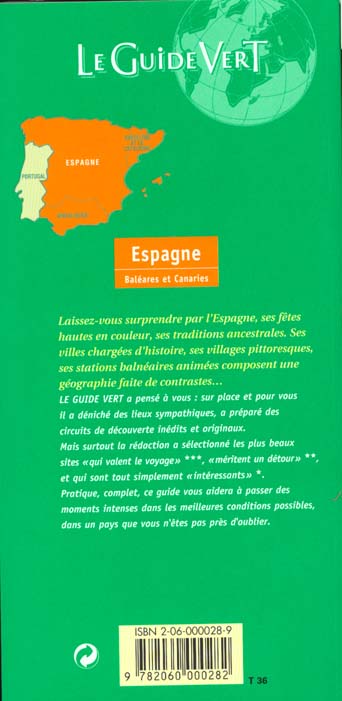 Quatrième de couverture de « GDE VERT ESPAGNE »