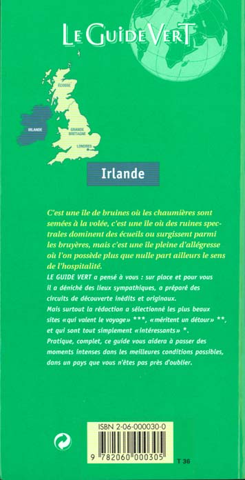 Quatrième de couverture de « GDE VERT IRLANDE »