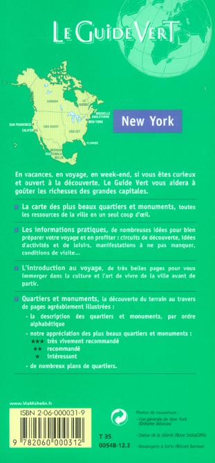 Quatrième de couverture de « GDE VERT NEW YORK »