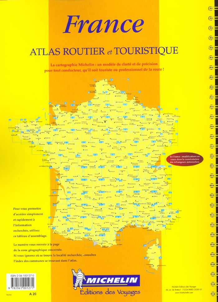 Quatrième de couverture de « ATLAS ROUTIER FRANCE GF 2002 (SPIRALES) »