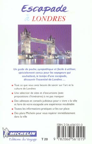 Quatrième de couverture de « 6561: GUIDE ESCAPADE ; LONDRES EN FRANCAIS »