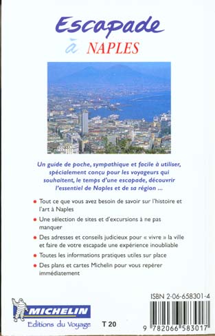 Quatrième de couverture de « 6583: GUIDE ESCAPADE ; NAPLES (ET LA COTE AMALFITAINE) EN FRANCAIS »
