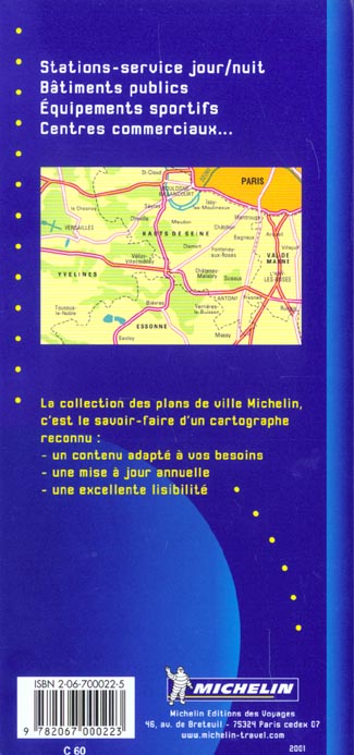 Quatrième de couverture de « PLAN BANLIEUE PARIS S/O + REPERTOIRE DES RUES »