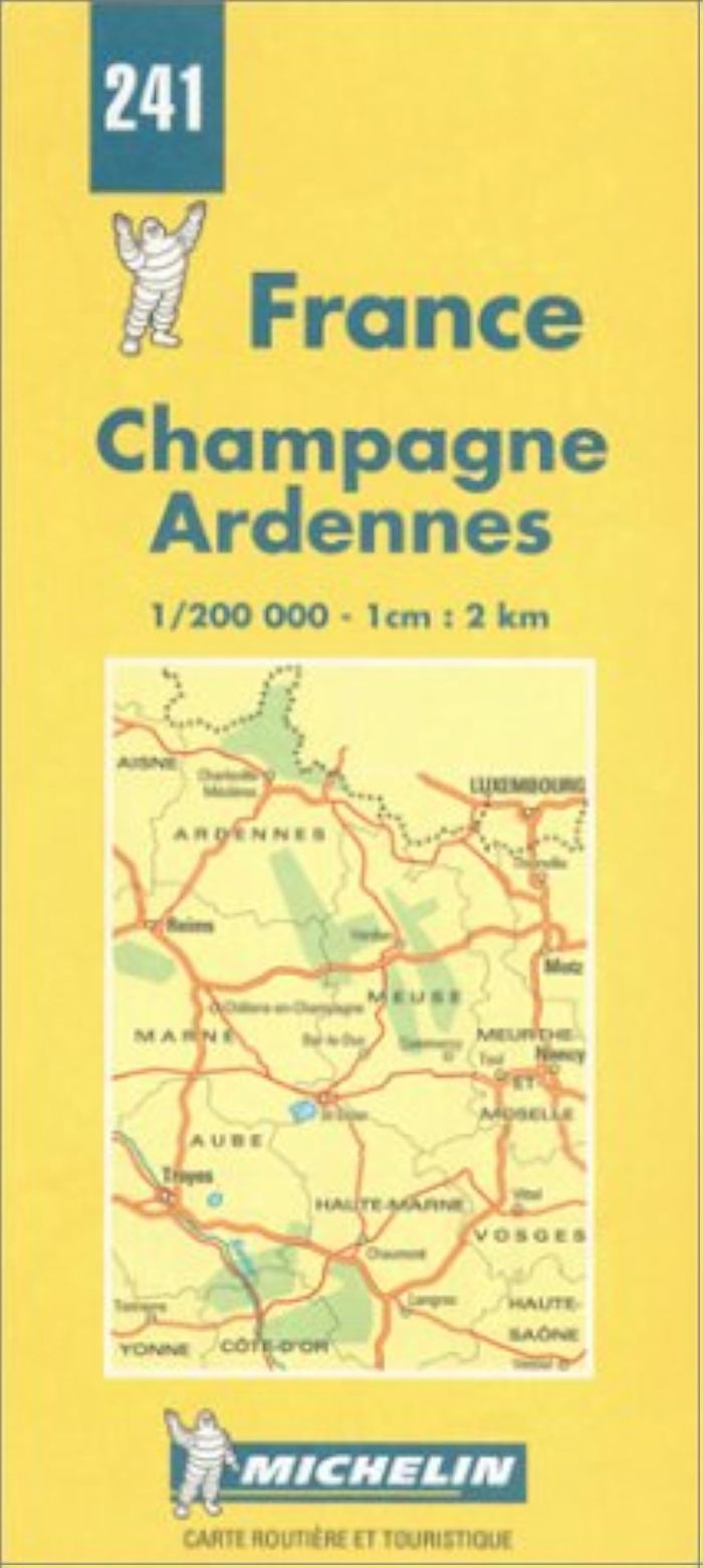 Couverture du livre « 241: CARTES REGIONALES ; CHAMPAGNE ARDENNES AU 1/200000 » de Michelin, librairie Les Contes Infusés à Corte