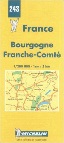 Couverture du livre « 243: CARTES REGIONALES ; BOURGOGNE FRANCHE-COMTE  AU 1/200000 » de Michelin, librairie Les Contes Infusés à Corte