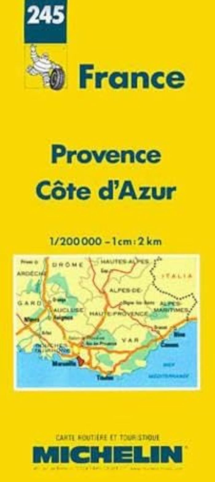 Couverture du livre « 245: CARTES REGIONALES ; PROVENCE, COTE D'AZUR  AU1/200000 » de Michelin, librairie Les Contes Infusés à Corte