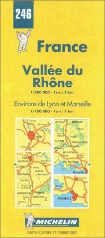 Couverture du livre « 246: CARTES REGIONALES ; VALLEE DU RHONE  AU 1/200000 » de Michelin, librairie Les Contes Infusés à Corte