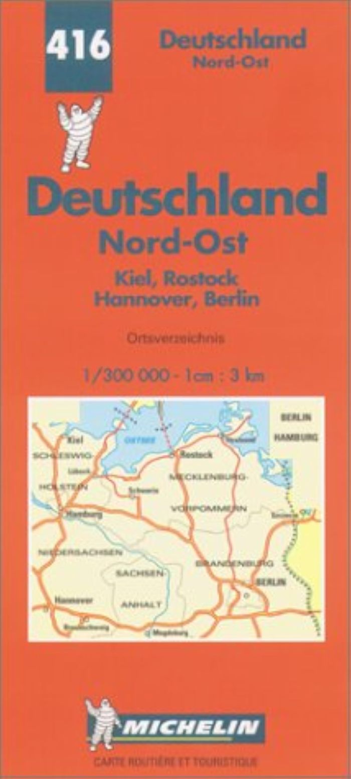 Couverture du livre « 416: CARTES REGIONALES ; NORD-OST AU 1/300000 » de Michelin, librairie Les Contes Infusés à Corte