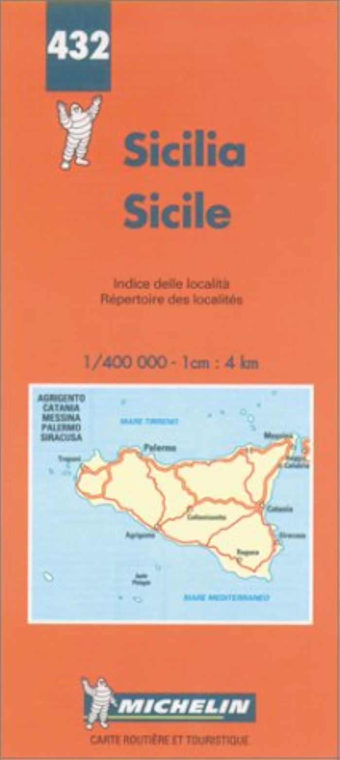 Couverture du livre « 432: CARTES REGIONALES ; SICILIA AU 1/400000 » de Michelin, librairie Les Contes Infusés à Corte