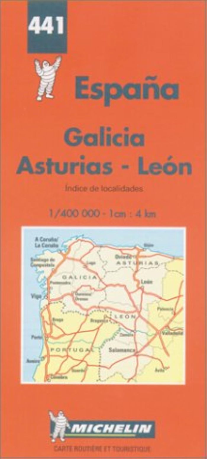Couverture du livre « 441: CARTES REGIONALES ; GALICIA, ASTURIAS, LEON  AU 1/400000 » de Michelin, librairie Les Contes Infusés à Corte