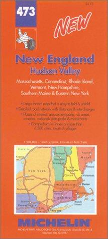 Couverture du livre « 473: CARTES REGIONALES ; NEW ENGLAND, HUDSON VALLEY AU 1/500000 » de Michelin, librairie Les Contes Infusés à Corte